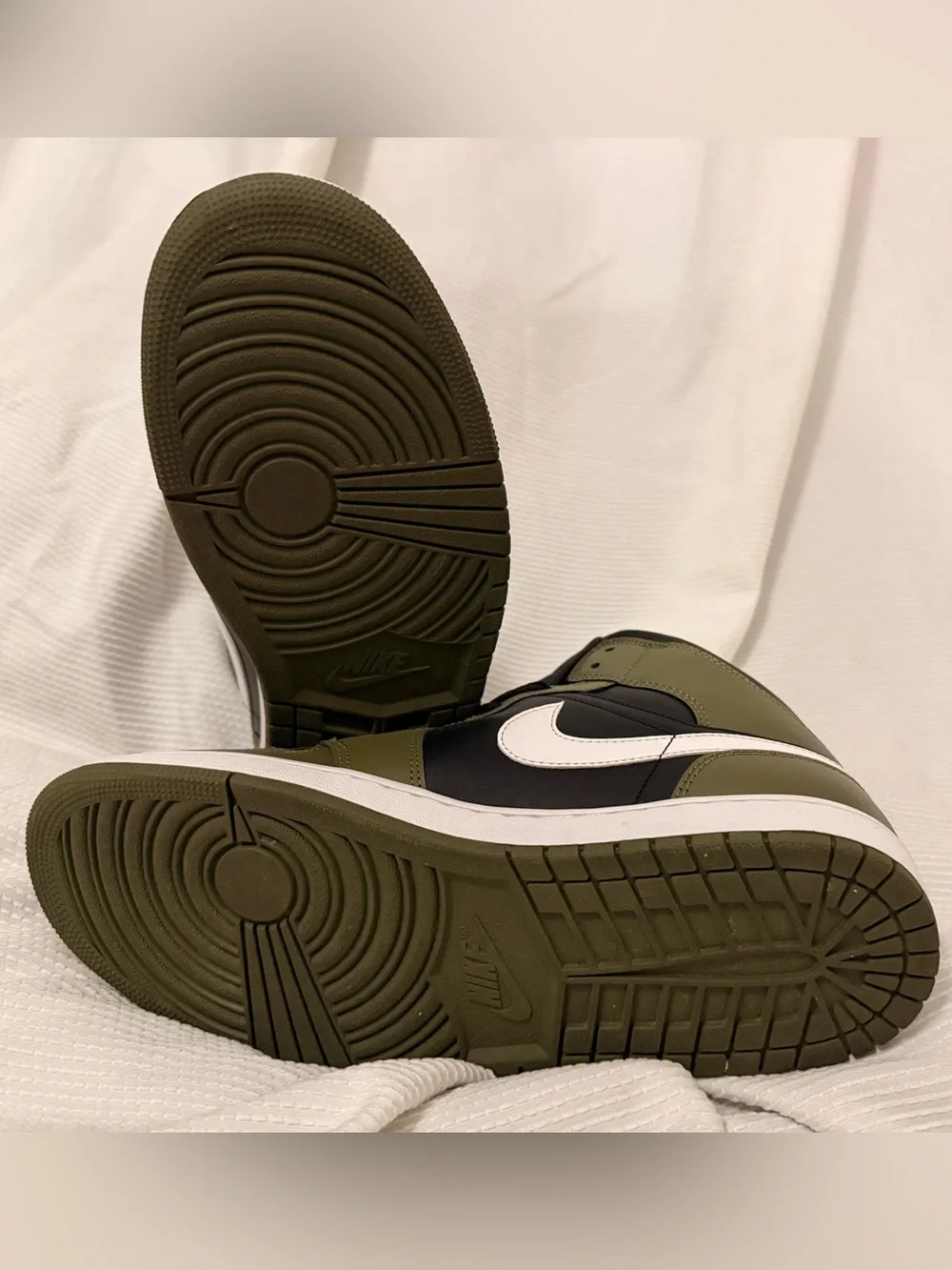 Nike Air Jordan 1 Mid Men’s Sneakers - Olive Green/Black/White